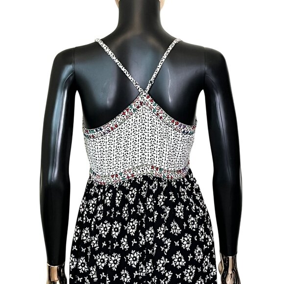 Love Sam Anthropologie Boho Floral Mixed Print Maxi Dress Small Empire Waist - Picture 6 of 11